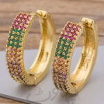 Golden Round Style Earrings