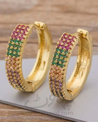 Golden Round Style Earrings