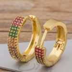Golden Round Style Earrings