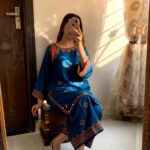 2 Pcs Women's Blue Balochi Embroidered Design Suit