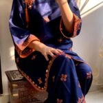 2 Pcs Women's Navy-Blue Balochi Embroidered Design Suit