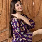 2 PCs Women's Purple Stitched Printed Arabic Lawn Suit Shirt And Trouser