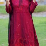 2 Pcs Women's Cotton Fabric Embroidered Stitched Suit