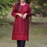 2 Pcs Women's Cotton Fabric Embroidered Stitched Suit
