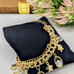 1 Pc Funky Gold Plated Crystal Charm Bracelet