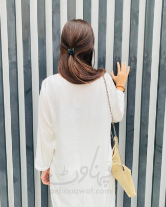 2 PCs Women's Linen Embroidered Round Neck Suit